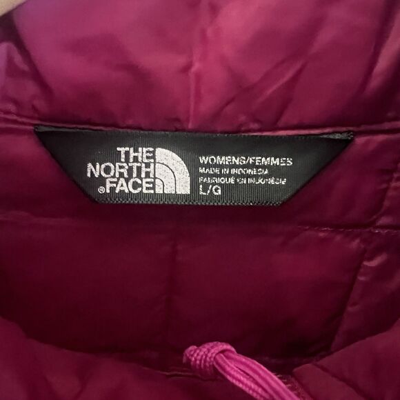 The North Face Women's Pink Thermoball Insulated L Puffer Jacket Lightweight - Picture 6 of 9